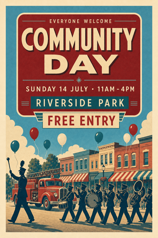 Flat Litho Poster example design