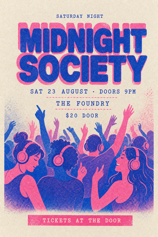 Neon Purple Overprint example design